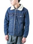 Lentta Men's Vintage Relax Fit Thick Fleece Sherpa Lined Denim Jean Jacket Coat