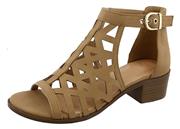 TravelNut Summer Juliette Caged Gladiator Block Heel Dress Sandals for Women (Assorted Colors/Low and High Heels)