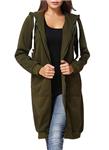 Dongpai Women's Casual Zip Up Hoodie Solid Long Jacket Sweatshirt Outerwear Plus Size