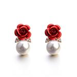 Paymenow Womens Girls Bohemia Earrings Fashion Summer Rose Pearl Circle Ear Clip Nice Jewelry