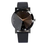 Auwer Luxury Watches, Black Leather Crystal Men's Quartz Watch Strap Band Wrist Fashion Retro Dial