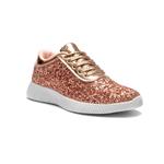 Herstyle Women's Let's GET LIT Fashion Glitter Metallic Sneaker Flat Heel Front Lace up Light Weight