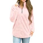 Women Blouse,IEason Clearance Sale! Womens Long Sleeve Tops Winter Warm Blouse Sweatshirt Zipper Fleece Pullover Top