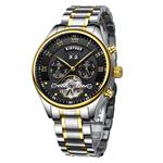 MonkeyJack Luxury KINYUED Men's Stainless Steel Automatic Mechanical Calendar Chronograph Watch