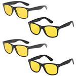 WHOLESALE UNISEX 80'S RETRO STYLE TRENDY SUNGLASSES - 4 PACK