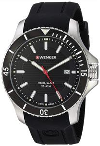 Wenger Men's 0641.102 Sea Force 3H Analog Display Swiss Quartz Black Watch 