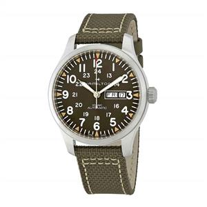 Hamilton Men's Khaki Field Automatic Watch with Green Canvas Strap H70535081 