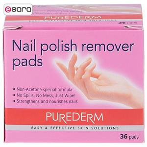 لاک پاک کن پیوردرم بسته 36 عددی Purderm 36pcs Pad Nail Polish Remover 