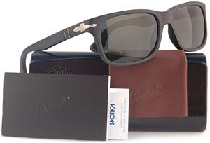 Persol PO3048S Polarized Sunglasses Matte Black w/Crystal Grey (9000/58) PO 3048 900058 58mm Authentic 