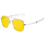 WELUK Night Vision Driving Glasses Polarized Pilot Military Sunglasses for Men Yellow Lens Anti-Glare