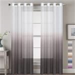 H.VERSAILTEX Taupe Gray Curtains Natural Linen Mixed Semi Sheer Curtains 96 Inches Long Beautiful Ombre Sheer Window Elegant Curtains/Drapes/Panels/Treatment, 2 Panels