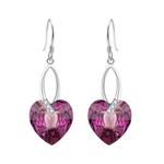 EleQueen 925 Sterling Silver CZ Love Heart French Hook Dangle Earrings Made with Swarovski Crystals