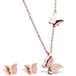 Showfay 18k Rose Gold Necklace Stainless Steel Butterfly Pendant Jewelry Gifts for Women