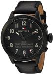 Tommy Hilfiger Men's 'Th 24/7' Quartz Resin and Leather Smart Watch, Color Black (Model: 1791301)