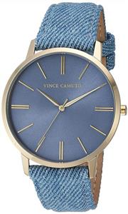 Vince Camuto Women's VC/5322LBLD Gold-Tone and Light Blue Denim Strap Watch