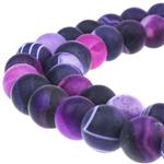 JARTC Natural Stone Beads Matte Purple Stripe Agate Round Loose Beads for Jewelry Making DIY Bracelet Necklace (10mm)