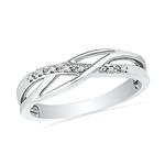 Sterling Silver Round Diamond Twisted Fashion Ring (0.05 cttw) 