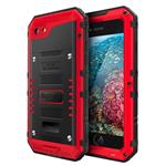 Beasyjoy Metal Phone Case Compatible with iPhone 8/7, Heavy Duty Sturdy Durable Aluminum Cover with Built-in Screen Waterproof Full Body Protection,Shockproof DropProof Rugged Military Grade,Red