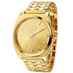 GEORGE SMITH Men's 43 mm Gold Dial Wrist Watch with Metal Bracelet Link Father's Day Gift