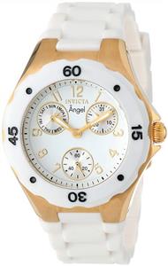 Invicta Women's 0718 Angel Collection Gold-Plated White Polyurethane Watch