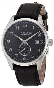 Hamilton Men's 'Jazzmaster' Swiss Automatic Stainless Steel and Leather Casual Watch, Color:Black (Model: H42515735) 