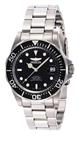 Invicta Men's 8926 Pro Diver Collection Automatic Watch, Silver-Tone/Black Dial/Half Open Back