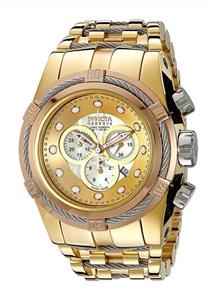 Invicta Men's Bolt Reserve Champagne Mother-Of-Pearl Dial 18k Gold Ion-Plated Stainless Steel Watch