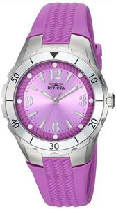 Invicta Women's 'Angel' Quartz Stainless Steel and Polyurethane Casual Watch, Color:Purple (Model: 24123)