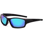 SojoS Kids Rubber Flexible Polarized Children's Sunglasses SK208 (C11 Black Frame/Blue Mirrored Lens/Black Temple, 57)