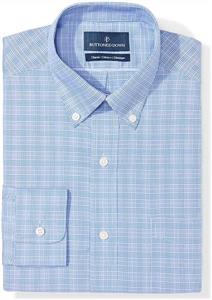 Amazon Brand BUTTONED DOWN Men's Classic Fit Plaid Dress Shirt Supima Cotton Non Iron 