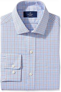 Amazon Brand - BUTTONED DOWN Men's Classic Fit Plaid Dress Shirt, Supima Cotton Non-Iron 