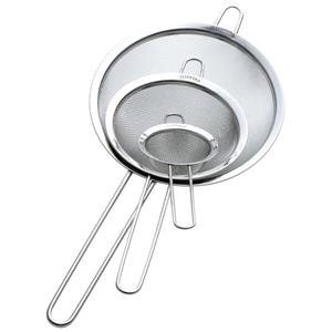 ZESPROKA ZP129 Set of 3 Stainless Steel Fine Mesh Strainers for Kitchen Silver 