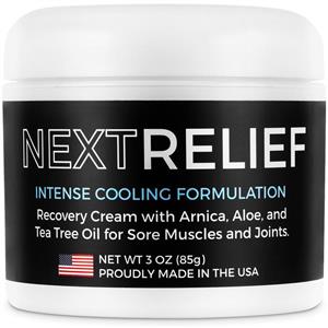 NextRelief Cooling Pain Relief Cream 3 Oz USA Made with Arnica Aloe Tea Tree Oil More Feels Great on Muscles and Joints Use for Soreness Aches Inflammation Arthritis 