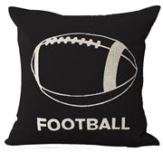 Queen's designer Cotton Linen Square Decorative Throw Pillow Case Cushion Cover Retro Vintage Black Background Ball Sports American Football 18