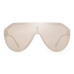 JIM HALO Oversized Shield Sunglasses Rimless Flat Top Mirror Glasses Women Men