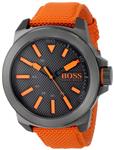 BOSS Orange Men's 1513010 New York Stainless Steel Watch with Orange Woven Band