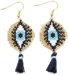 BALIBALI Handmade MIYUKI Seed Beads Evil Eye Dangle Drop Earrings for Women Gold Plated Indian Boho Vintage Amulet Earrings for Girls