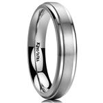 King Will Basic 4mm 6mm 7mm 8mm 9mm Mens Titanium Wedding Ring Brushed Finished Wedding Band Comfort Fit Stepped Edge