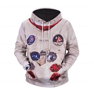 UGGKA US Men's Christmas Holiday 3D Print Space Suit Hooded Astronaut Sweatshirt Hoodies with Big Pockets 