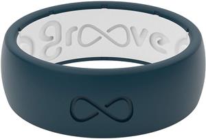 Groove Life Silicone Wedding Ring for Men - Breathable Rubber Rings for Men, Lifetime Coverage, Unique Design, Comfort Fit Mens Ring - Original Solid 