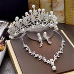 Michell Ivan By Luxury Bridal Necklace Wedding Jewelry Sets for Brides Jewellery Pearl Tiara Crown Earrings Set Birthdparty Women Accessories