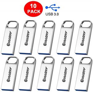 10PCS USB 3.0 128GB Flash Drive Keychain Metal Pen USB3.0 Wholesale Bulk Pack Thumb Silver Color 