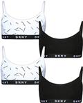 DKNY Girls Cotton/Spandex Training Sport Bra (4 Pack)