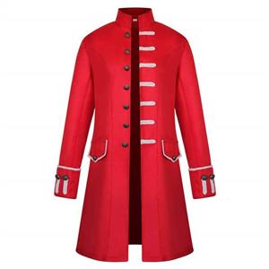 TTOOHHH Men's Winter Warm Windproof Vintage Standing Collar Jacket Overcoat Outwear Buttons Coat