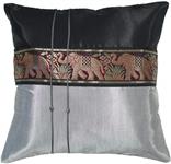 Avarada 16x16 Inch (40x40 cm) Striped Elephant Decorative Throw Pillow Case Cushion Cover for Sofa Couch Chair Bed Insert Not Included Zipper Black Silver