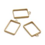 Beadthoven 10pcs Golden Alloy Square Open Back Bezel Pendants Geometric Hollow Frame Pendant for DIY Resin Craft Earrings Necklace 33.5x21x3.5mm, Hole: 3mm