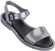 Melissa Shoes Women's Mar Sandal Silver/Glitter Black 8 M US