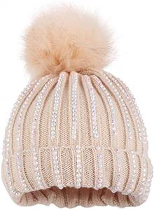 DDKK Hats for Kids Boys&Girls Childrens Knitting Wool Hemming Hat Keep Warm Winter Hiarball Fur Ball Cap 1-4 Years 