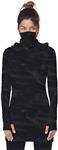 Street Habit Women's Hoodie Dress Lightweight Black Galaxy Wash Speckled Pattern Urban Tunic