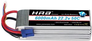 HRB 6S 6000mAh 22.2V Lipo Battery 50C-100C EC5 Plug for RC Quadcopter Airplane Helicopter Car Truck(6.10 x 1.89 x 2.17 inch) 